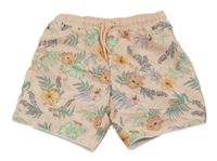 Světlerůžové květované plážové kraťasy Primark