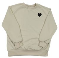 Béžová mikina se srdíčkem Shein