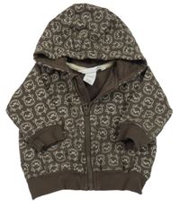 Hnědá mikina s kravičkami a kapucí H&M