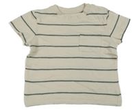 Béžové-khaki pruhované tričko Topomini