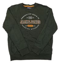 Tmavozelená mikina s potiskem Jack & Jones
