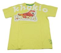 Světlezelené tričko s papouškem a nápisy X-mail