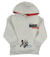 Světlešedá mikina se Spidermanem a kapucí Marvel