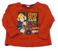 Červené pyžamové triko s Požárníkem Samem C&A