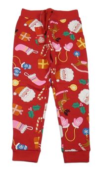 Nové - Červené tepláky s vánočními obrázky Dunnes Stores