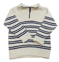 Bílý žebrovaný svetr s proužky Next