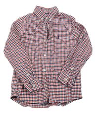 Červeno-bílo-tmavomodrá kostičkovaná košile Next