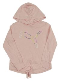 Světlerůžové triko s kapucí Puma