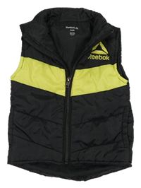 Černo-žlutá šusťáková zateplená vesta Reebok