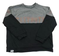 Tmavošedo-černá mikina s nápisem 