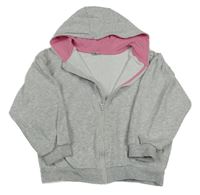 Šedá propínací mikina s kapucí Tu