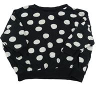 Černá puntíkatá overisze mikina Matalan