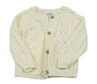 Smetanový perforovaný propínací svetr F&F