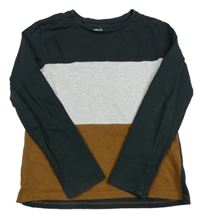 Antracitovo-šedo-hnědé triko