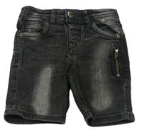 Tmavošedé riflové kraťasy se zipem Denim Co.