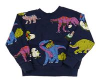 Tmavomodrá mikina s dinosaury Boden