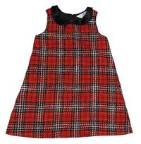 Červeno-tmavomoré kostkované šaty s límečkem H&M