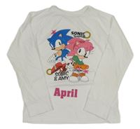 Bílé pyžamové triko se SonicemX 