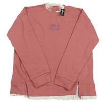 Nové - Růžová mikina s krajkou Dunnes