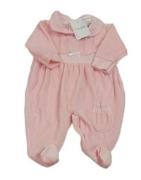 Nové - Světlerůžový sametový overal s límečkem Little Nosh