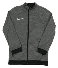 Šedá melírovaná funkční sportovní propínací mikina s logem Nike 