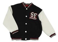 Černo-bílá baseballová mikina s nápisem George 