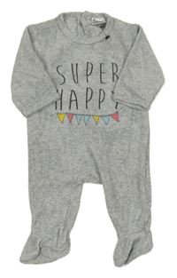 Šedý sametový overal s nápisem La Redoute 