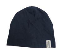 Tmavomodrá žebrovaná bavlněná čepice H&M