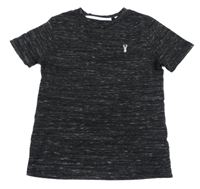 Černo-šedé melírované tričko Next