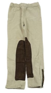 Béžovo-hnědé manšestrové jezdecké tregíny H&M