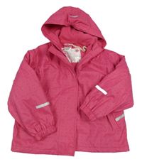 Růžová nepromokavá jarní bunda s kočkami a kapucí Impidimpi