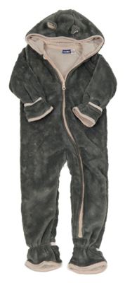 Šedá chlupatá podšitá kombinéza s kapucí Lupilu 