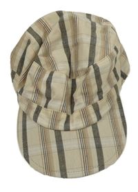 Hnědo-béžová kostkovaná kšiltovka 