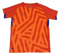 Červeno-neonově oranžové sportovní funkční tričko Decathlon