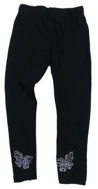 Černé legíny s motýly z kamínků Infinity