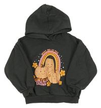 Tmavošedá oversize mikina s dýněmi a kapucí Matalan