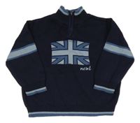 Tmavomodrý svetr s vlajkou Next