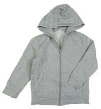 Šedá melírovaná propínací mikina s kapucí H&M