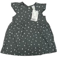 Nové - Šedé lehké květované šaty H&M