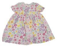 Bílé bavlněné květované šaty Primark