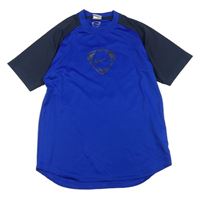 Safírovo-tmavomodrý sportovní fotbalový dres s logem a číslem Nike