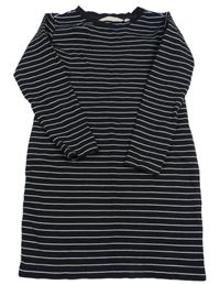 Černo-bílá pruhovaná šatová tunika GARCIA JEANS