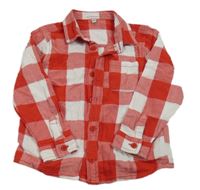 Červeno-bílá kostkovaná košile M&S