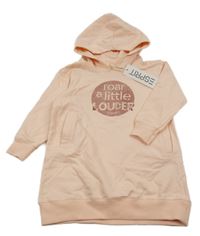 Nové - meruňkové teplákové šaty s nápisy a kapucí ESPRIT