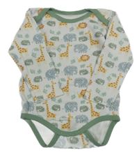 Bílo-khaki body se zvířátky 