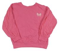 Růžová mikina s mašlí a květy little kids