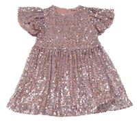 Světlerůžové tylové flitrové šaty little kids