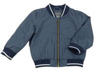 Tmavomodrý melírovaný šusťákový jarní bomber PRIMARK