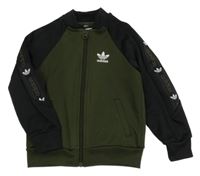 Tmavokhaki-černá thermo propínací mikina Adidas