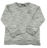 Šedo-bílo-černá melírovaná mikina se znakem George